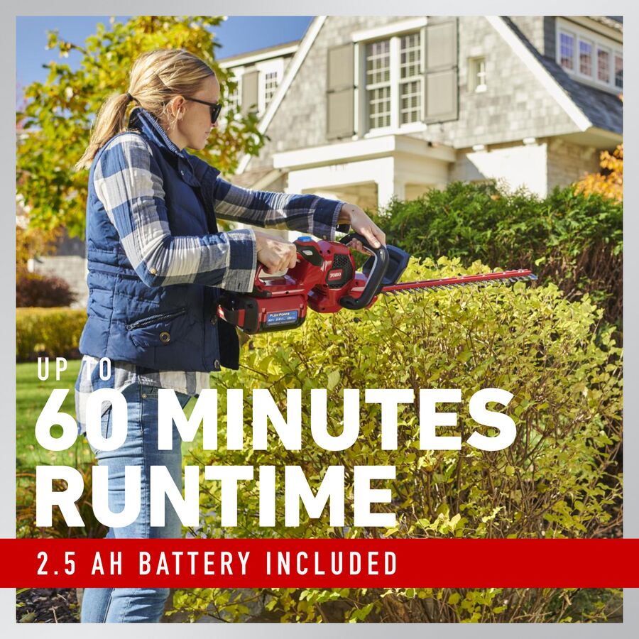 2026 Toro 60V MAX 24 in. (60.96 cm) Brushless Hedge Trimmer - 2.5Ah Battery Included Hedge Trimmer